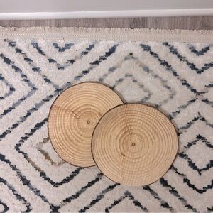 2 Wood cut Centerpieces